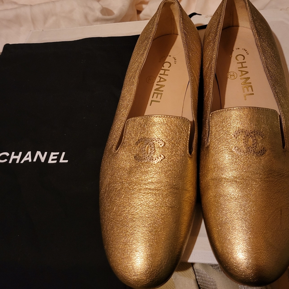 Rose metallic Coco Chanelle loafers. Size 37 - Picture 12 of 16